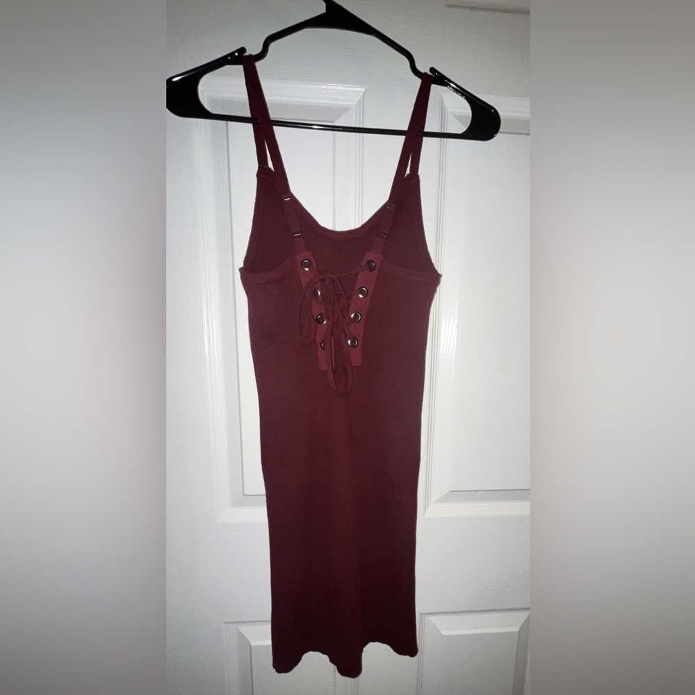NWOT Forever 21 Maroon Cross Back Tie Sweater Dress